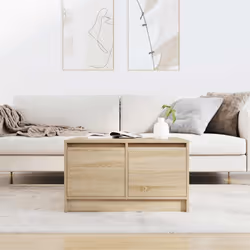 vidaXL Coffee Table with Drawers Black Oak 100x100x40 cm centre table - sonoma oak, 70.5 x 70 x 40 cm - Additional view 2
