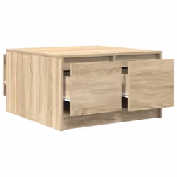 vidaXL Coffee Table with Drawers Black Oak 100x100x40 cm centre table - sonoma oak, 70.5 x 70 x 40 cm - Additional view 4