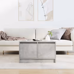 vidaXL Coffee Table with Drawers Black Oak 100x100x40 cm centre table - concrete grey, 70.5 x 70 x 40 cm - Additional view 2