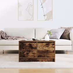 vidaXL Coffee Table with Drawers Black Oak 100x100x40 cm centre table - smoked oak, 70.5 x 70 x 40 cm - Additional view 2