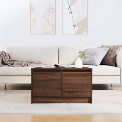 vidaXL Coffee Table with Drawers Black Oak 100x100x40 cm centre table - brown oak, 70.5 x 70 x 40 cm - Additional view 2