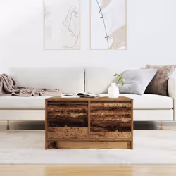 vidaXL Coffee Table with Drawers Black Oak 100x100x40 cm centre table - old wood, 70.5 x 70 x 40 cm - Additional view 2