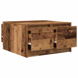 vidaXL Coffee Table with Drawers Black Oak 100x100x40 cm centre table - old wood, 70.5 x 70 x 40 cm - Additional view 4