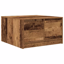 vidaXL Coffee Table with Drawers Black Oak 100x100x40 cm centre table - old wood, 70.5 x 70 x 40 cm - Additional view 7