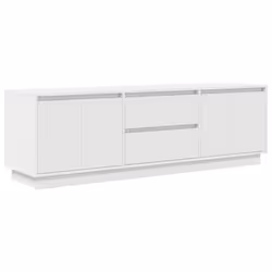 vidaXL TV Cabinet with LED Lights Old Wood 193.5x41x50 cm TV stand - white, 160.5 cm - Additional view 2