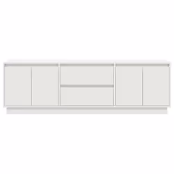 vidaXL TV Cabinet with LED Lights Old Wood 193.5x41x50 cm TV stand - white, 160.5 cm - Additional view 6