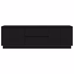 vidaXL TV Cabinet with LED Lights Old Wood 193.5x41x50 cm TV stand - black oak, 160.5 cm - Additional view 6