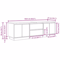 vidaXL TV Cabinet with LED Lights Old Wood 193.5x41x50 cm TV stand - concrete grey, 160.5 cm - Additional view 3