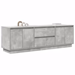 vidaXL TV Cabinet with LED Lights Old Wood 193.5x41x50 cm TV stand - concrete grey, 160.5 cm - Additional view 4