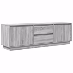 vidaXL TV Cabinet with LED Lights Old Wood 193.5x41x50 cm TV stand - grey sonoma, 160.5 cm - Additional view 2