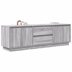 vidaXL TV Cabinet with LED Lights Old Wood 193.5x41x50 cm TV stand - grey sonoma, 160.5 cm - Additional view 4