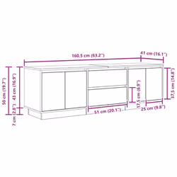 vidaXL TV Cabinet with LED Lights Old Wood 193.5x41x50 cm TV stand - old wood, 160.5 cm - Additional view 3