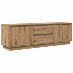 vidaXL TV Cabinet with LED Lights Old Wood 193.5x41x50 cm TV stand - artisan oak, 160.5 cm - Additional view 2