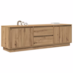 vidaXL TV Cabinet with LED Lights Old Wood 193.5x41x50 cm TV stand - artisan oak, 160.5 cm - Additional view 4