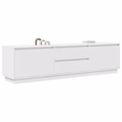 vidaXL TV Cabinet with LED Lights Old Wood 193.5x41x50 cm TV stand - white, 193.5 cm - Additional view 4