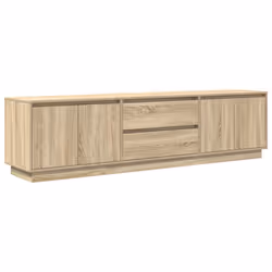 vidaXL TV Cabinet with LED Lights Old Wood 193.5x41x50 cm TV stand - sonoma oak, 193.5 cm - Additional view 2