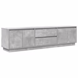 vidaXL TV Cabinet with LED Lights Old Wood 193.5x41x50 cm TV stand - concrete grey, 193.5 cm - Additional view 2