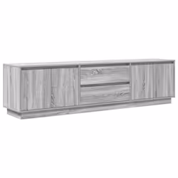 vidaXL TV Cabinet with LED Lights Old Wood 193.5x41x50 cm TV stand - grey sonoma, 193.5 cm - Additional view 2