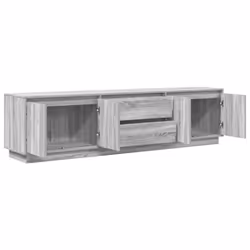 vidaXL TV Cabinet with LED Lights Old Wood 193.5x41x50 cm TV stand - grey sonoma, 193.5 cm - Additional view 5