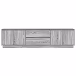 vidaXL TV Cabinet with LED Lights Old Wood 193.5x41x50 cm TV stand - grey sonoma, 193.5 cm - Additional view 6