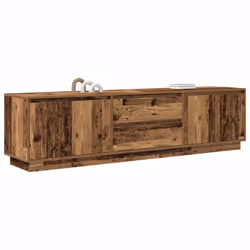 vidaXL TV Cabinet with LED Lights Old Wood 193.5x41x50 cm TV stand - old wood, 193.5 cm - Additional view 4