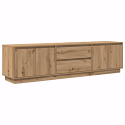 vidaXL TV Cabinet with LED Lights Old Wood 193.5x41x50 cm TV stand - artisan oak, 193.5 cm - Additional view 2