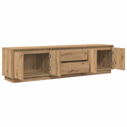 vidaXL TV Cabinet with LED Lights Old Wood 193.5x41x50 cm TV stand - artisan oak, 193.5 cm - Additional view 5