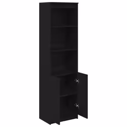 vidaXL Highboard Black Oak 37.5x35x180 cm Engineered Wood cabinet side cabinet - black, 50 cm - Additional view 4