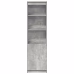 vidaXL Highboard Black Oak 37.5x35x180 cm Engineered Wood cabinet side cabinet - concrete grey, 50 cm - Additional view 5