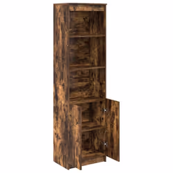 vidaXL Highboard Black Oak 37.5x35x180 cm Engineered Wood cabinet side cabinet - smoked oak, 50 cm - Additional view 4