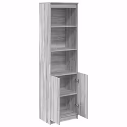 vidaXL Highboard Black Oak 37.5x35x180 cm Engineered Wood cabinet side cabinet - grey sonoma, 50 cm - Additional view 4