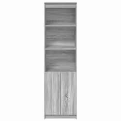 vidaXL Highboard Black Oak 37.5x35x180 cm Engineered Wood cabinet side cabinet - grey sonoma, 50 cm - Additional view 5