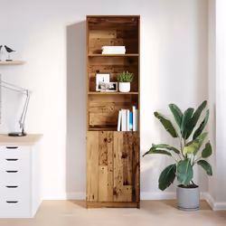 vidaXL Highboard Black Oak 37.5x35x180 cm Engineered Wood cabinet side cabinet - old wood, 50 cm - Additional view 2