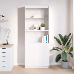 vidaXL Highboard Black Oak 37.5x35x180 cm Engineered Wood cabinet side cabinet - white, 70 cm - Additional view 2