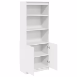 vidaXL Highboard Black Oak 37.5x35x180 cm Engineered Wood cabinet side cabinet - white, 70 cm - Additional view 4