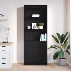 vidaXL Highboard Black Oak 37.5x35x180 cm Engineered Wood cabinet side cabinet - black, 70 cm - Additional view 2