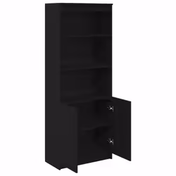 vidaXL Highboard Black Oak 37.5x35x180 cm Engineered Wood cabinet side cabinet - black, 70 cm - Additional view 4
