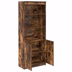 vidaXL Highboard Black Oak 37.5x35x180 cm Engineered Wood cabinet side cabinet - smoked oak, 70 cm - Additional view 4