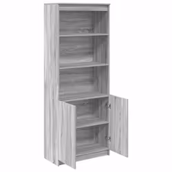 vidaXL Highboard Black Oak 37.5x35x180 cm Engineered Wood cabinet side cabinet - grey sonoma, 70 cm - Additional view 4