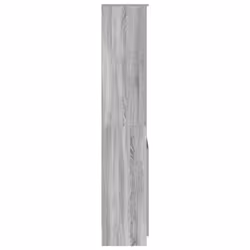 vidaXL Highboard Black Oak 37.5x35x180 cm Engineered Wood cabinet side cabinet - grey sonoma, 70 cm - Additional view 6