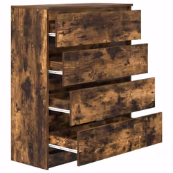 vidaXL Sideboard Smoked Oak 80x35x99 cm Engineered Wood storage cabinet - Additional view 4