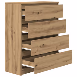 vidaXL Sideboard Artisan Oak 80x35x99 cm Engineered Wood storage cabinet - Additional view 4