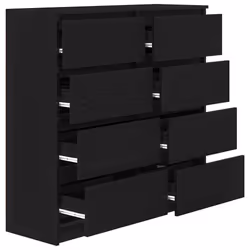 vidaXL Sideboard Black Oak 100x35x99 cm Engineered Wood storage cabinet - Additional view 4