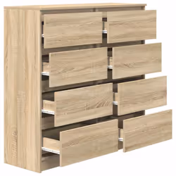 vidaXL Sideboard Sonoma Oak 100x35x99 cm Engineered Wood storage cabinet - Additional view 4