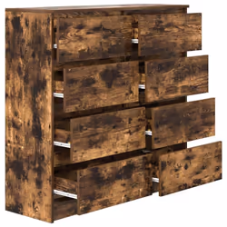 vidaXL Sideboard Smoked Oak 100x35x99 cm Engineered Wood storage cabinet - Additional view 4