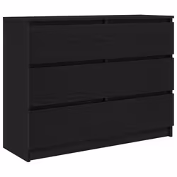 vidaXL Sideboard Black Oak 100x35x76 cm Engineered Wood storage cabinet