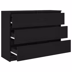 vidaXL Sideboard Black Oak 100x35x76 cm Engineered Wood storage cabinet - Additional view 4