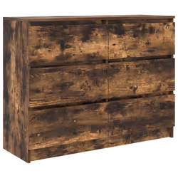 vidaXL Sideboard Smoked Oak 100x35x76 cm Engineered Wood storage cabinet