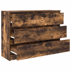 vidaXL Sideboard Smoked Oak 100x35x76 cm Engineered Wood storage cabinet - Additional view 4