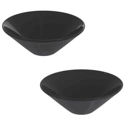 vidaXL Wash Basins 2 pcs Gloss Black Ã42x14 cm Ceramic countertop basin